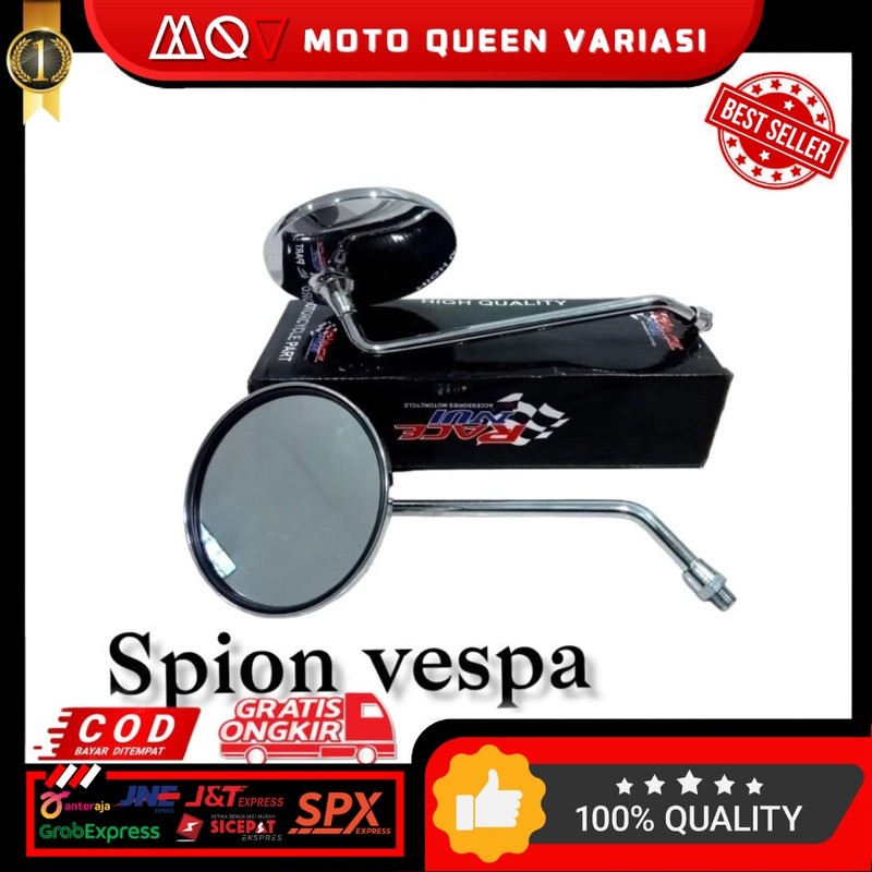 PROMO SPION BULAT VESPA MODEL VESPA PANJANG BULAT BESI CROOM