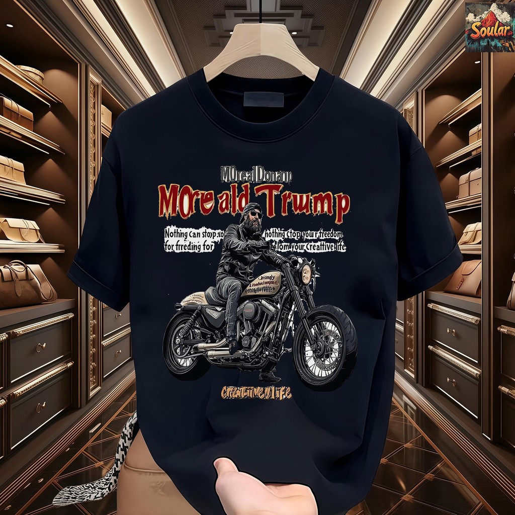 （COD)Kaos Distro Hitam "No More" - Desain Biker Retro Jenggot Hitam & Jaket Kulit, Motif Harley Davi