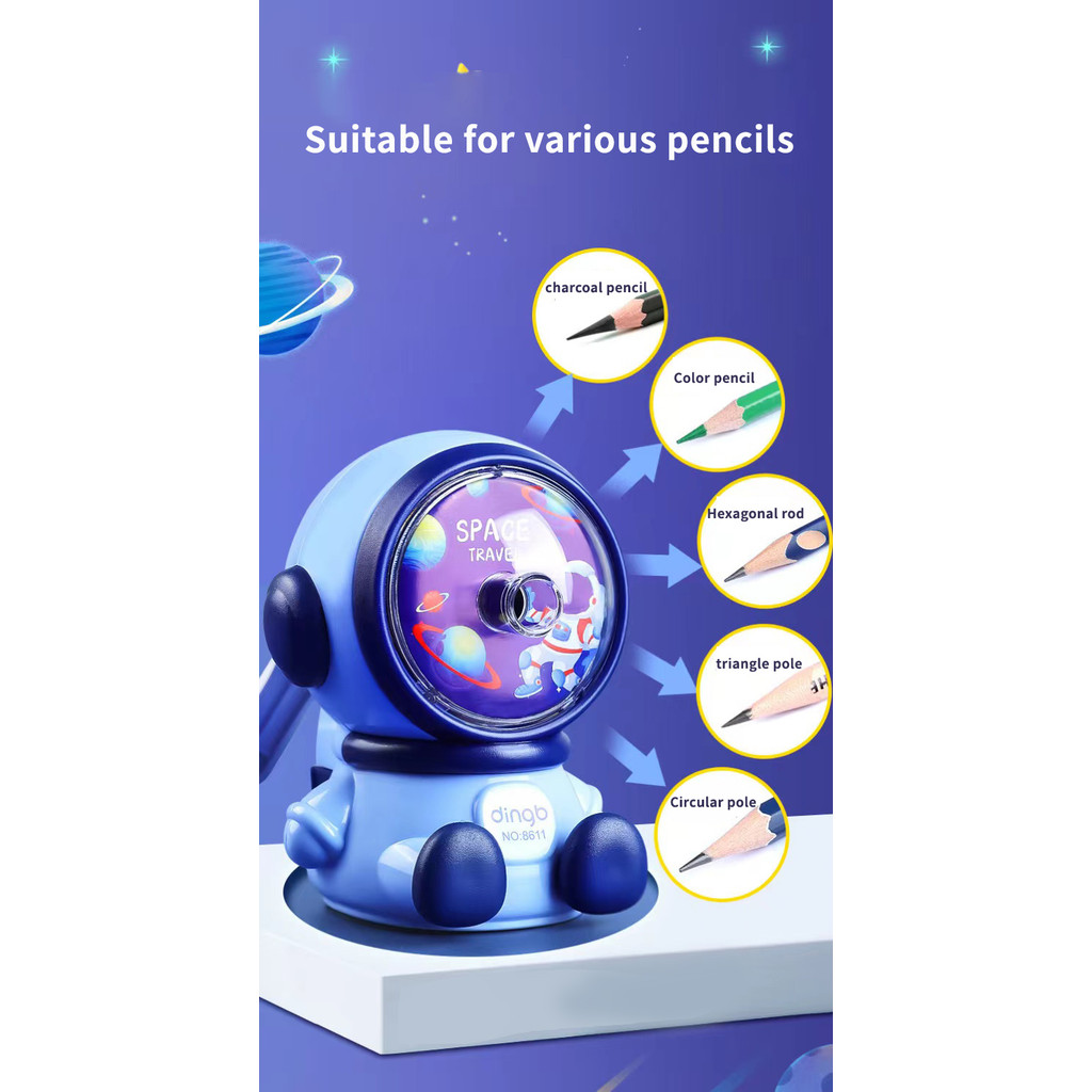 

1pc Astronaut Cartoon Pencil Sharpener Students Pencil SharpenerHand Crank Manual Sharpener Cartoon Pencil Cutter For SchoolStat