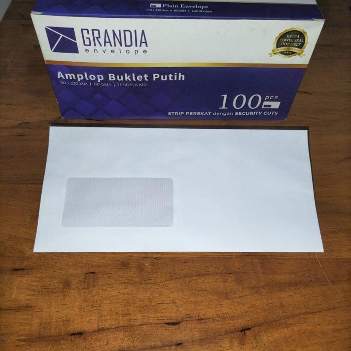 

amplop putih 90 gram merek grandia ( jendela kiri) isi 100 gram