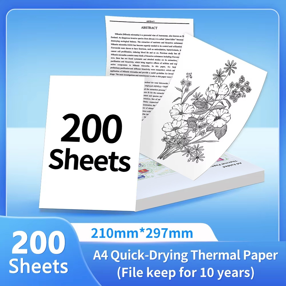 

A4 Paper Material Quick-Drying Thermal Papers File Keep For 10Years Compatible With a4 Printers For Meeting Documents Study Work