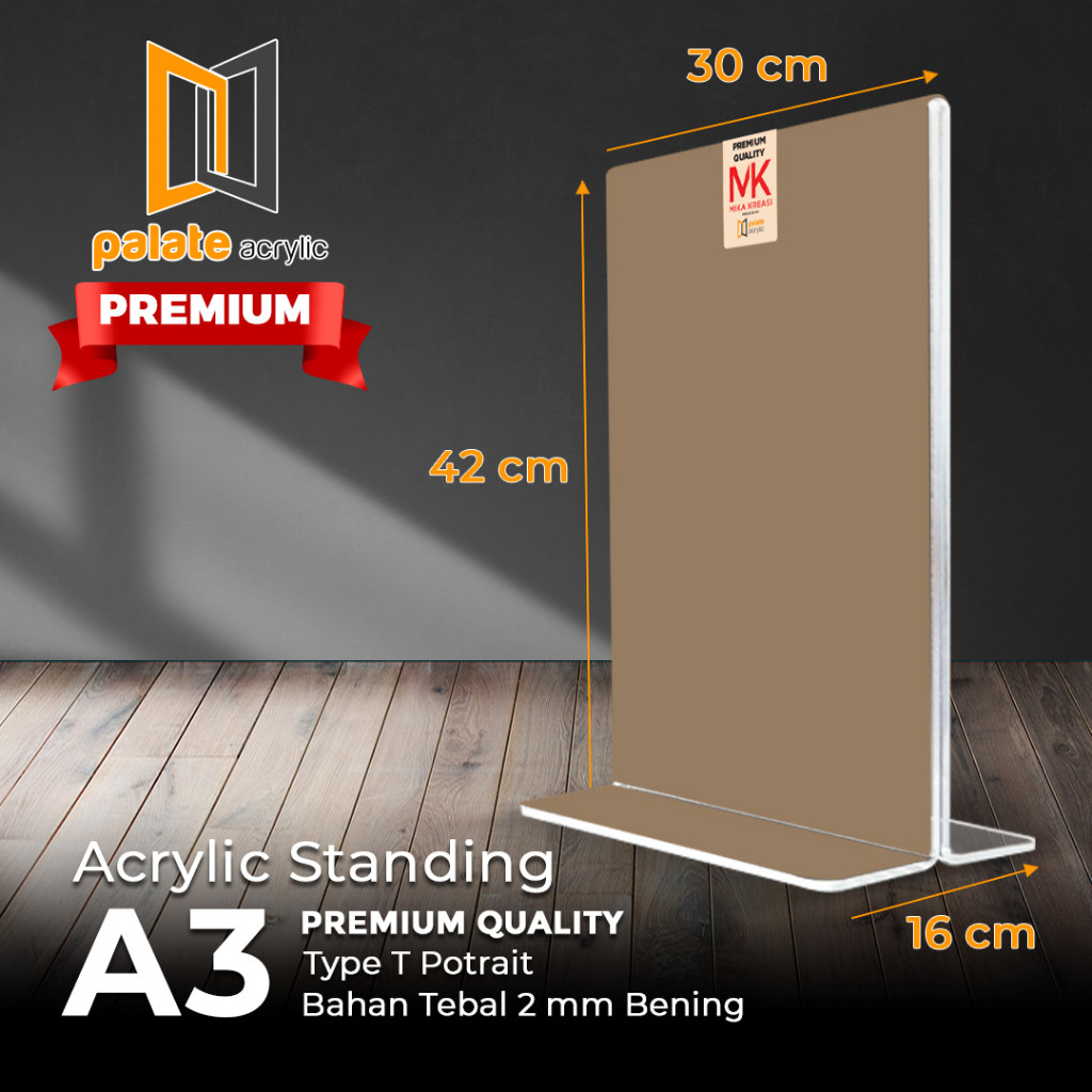 

AKRILIK TENT HOLDER A3 T PORTRAIT - 2MM PREMIUM