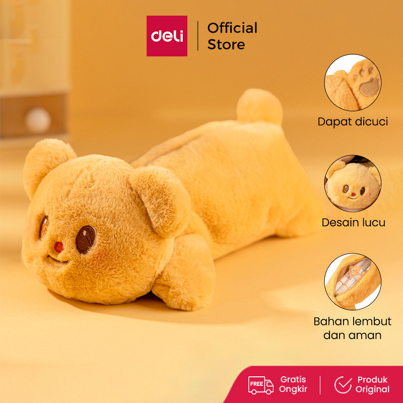 

New Deli x Butterbear Tempat Pensil Boneka Lucu Fluffy Pencil Case Pensil Pouch Butterbear HY704Premium