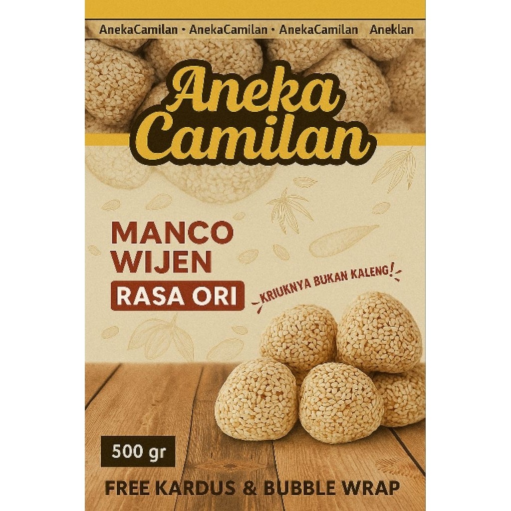 

Aneka camilan kue mancho Wijen khas Trenggalek 500G