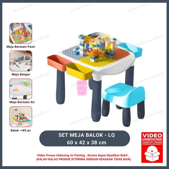 MEJA BALOK - SET MEJA KURSI BALOK ANAK MULTIFUNGI MEJA BELAJAR ANAK Furniture - MEJA BALOK LQ  PROMO