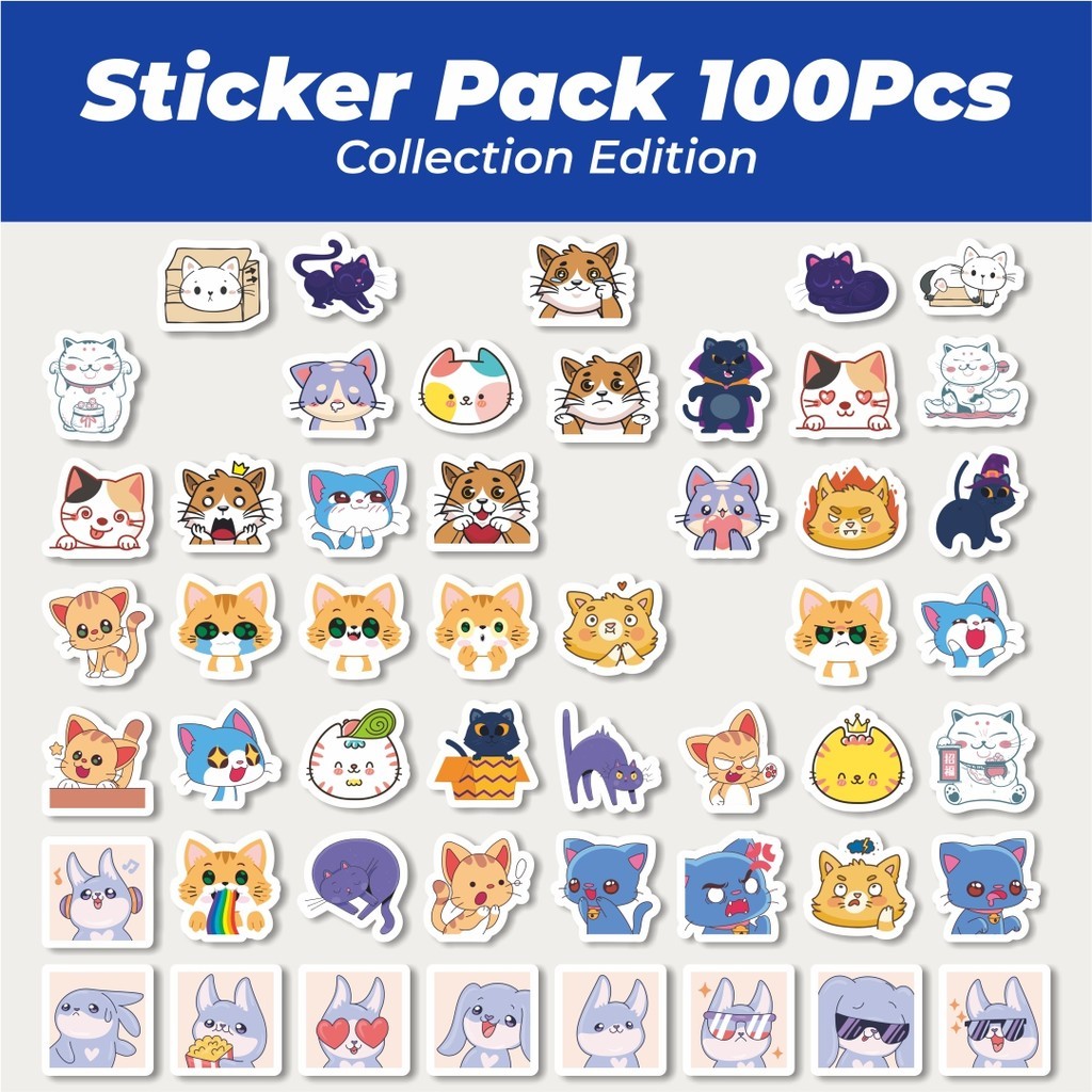 

Hot Sticker Kucing Lucu Cute Kawaii Sticker Lucu Anti Air Stikers Berperekat Waterproof Sticker Decal Buat Motor Helm Buku Journal Koper Casing HP Laptop Botol Minum