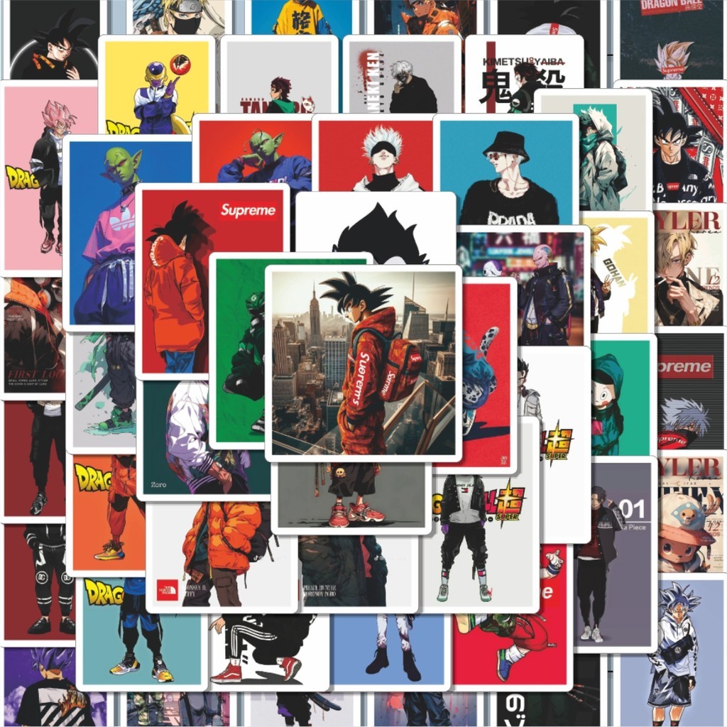 

100PCS Lucu Stiker Poster Anime Stiker Aesthetic Stiker Anti Air Stikers Berperekat Waterproof sticker decal buat Motor Helm Buku Journal Koper Casing HP Laptop Botol Minum Hadiah anak