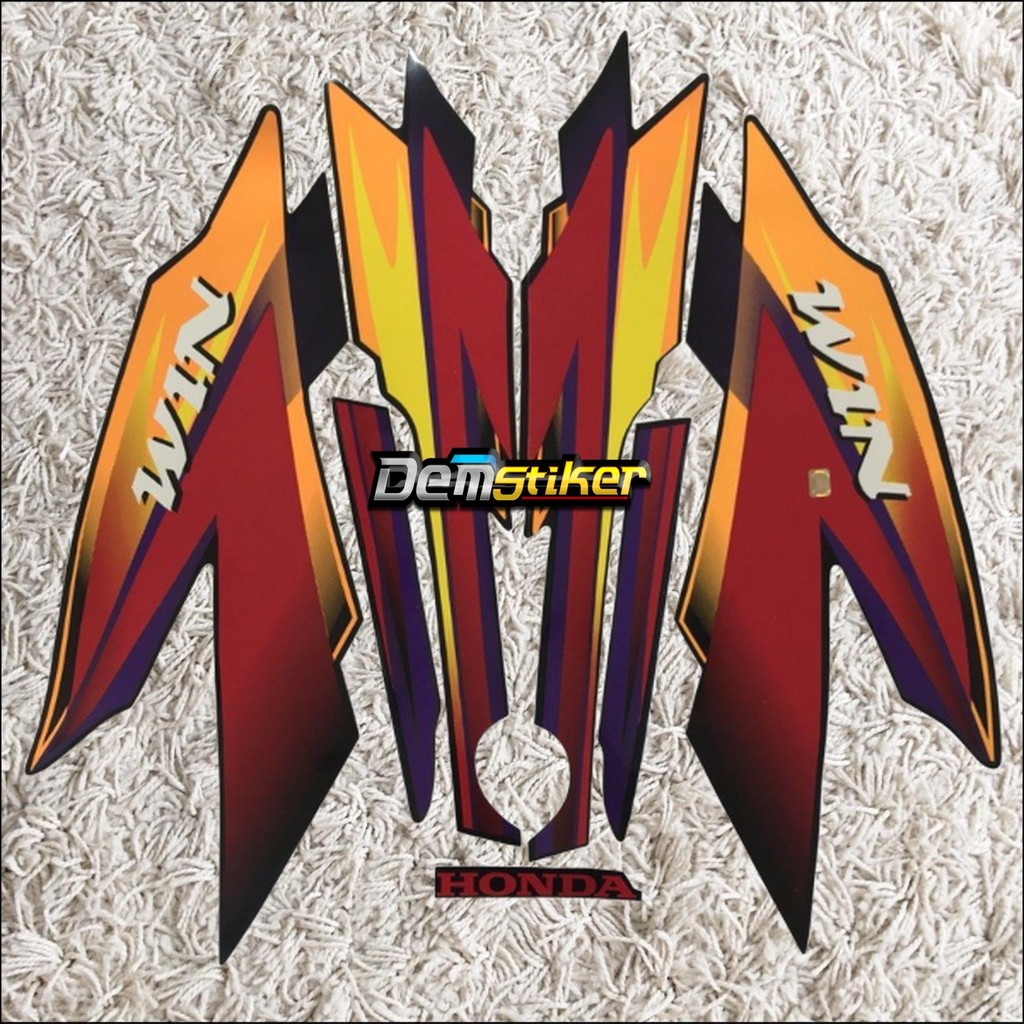 STICKER STANDAR WIN 100 TAHUN 2005 MERAH STRIPING STANDAR WIN 100 TAHUN 2005 BERKUALITAS DAN MURAH M