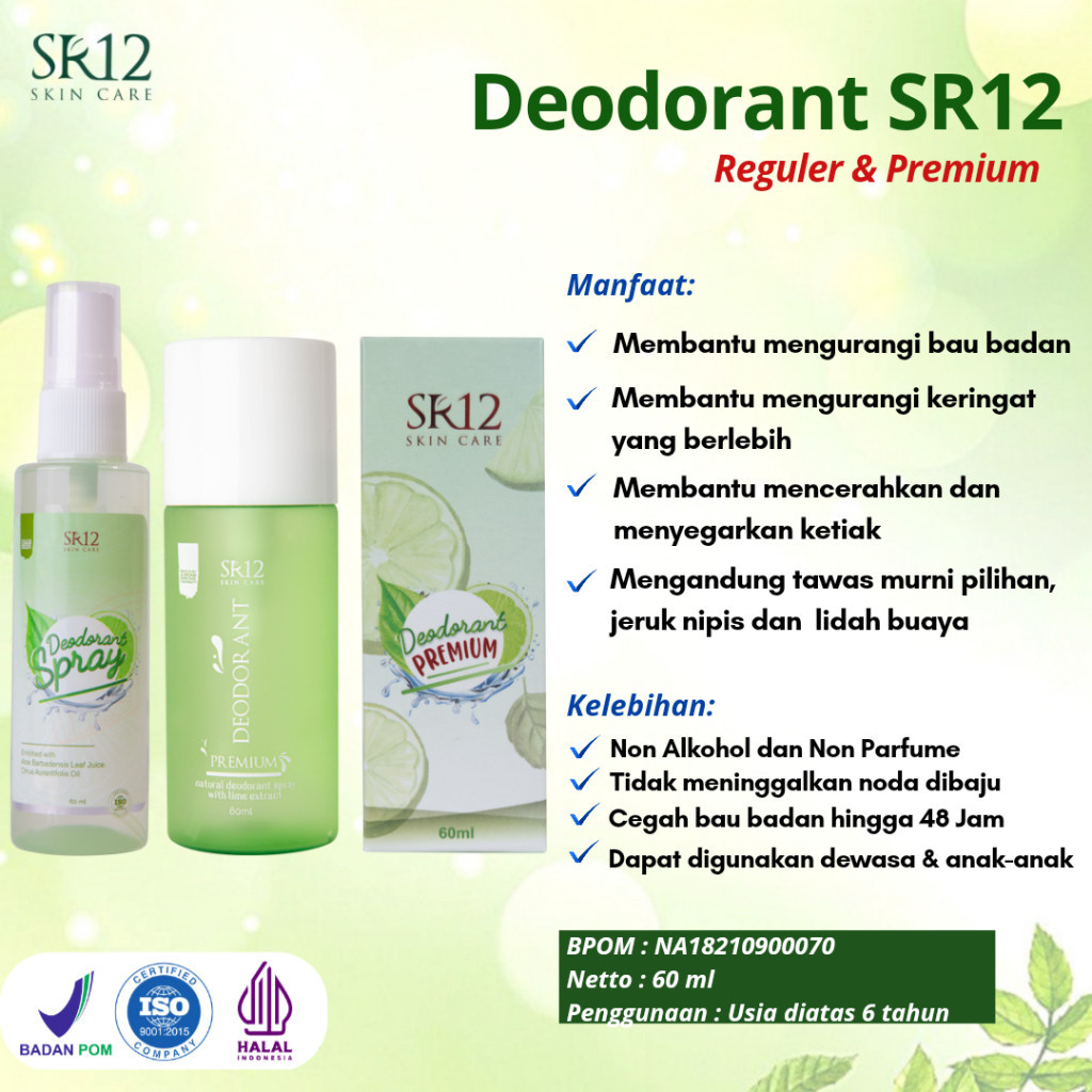 

ASLI 100% Deodorant Spray SR12 Ampuh Atasi Bau Ketiak dan Mencerahkan Aman Digunakan BPOM Tahan 48 Jam