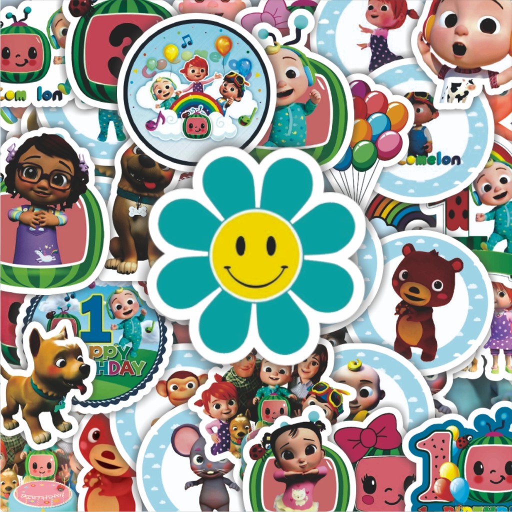 

100PCS Lucu Stiker Cocomelon Stiker Aesthetic Stiker Anti Air Stikers Berperekat Waterproof sticker decal buat Motor Helm Buku Journal Koper Casing HP Laptop Botol Minum Hadiah anak