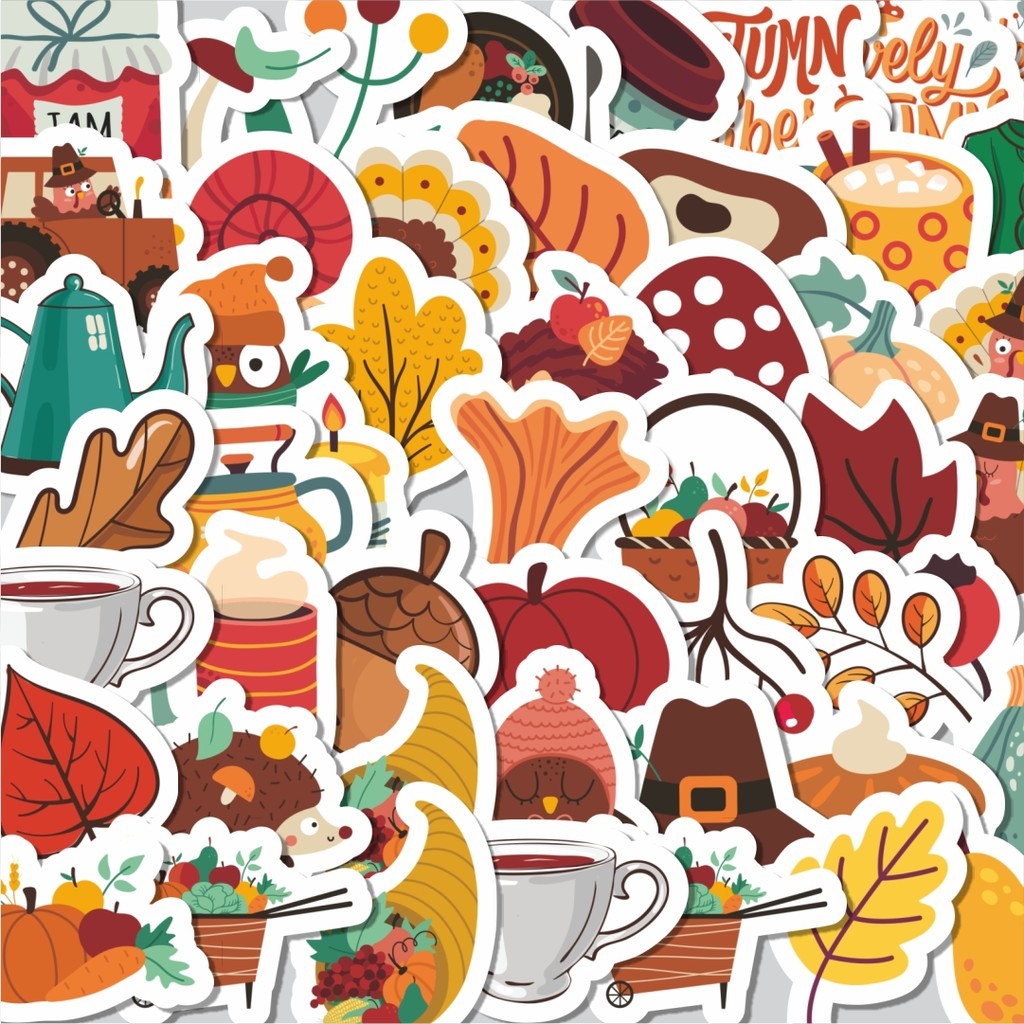 

Stiker Cutting Pack Stiker Musim Gugur Isi 100Pcs Series Aesthetic Lucu Keren Untuk Koper Bahan Vynil