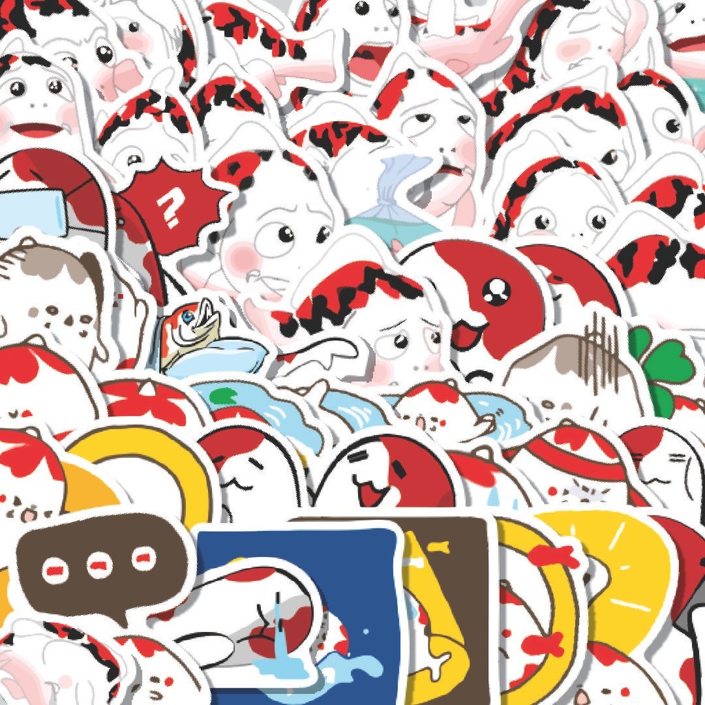 

Stiker Cutting Pack Stiker Hewan Ikan Koi Isi 100Pcs Series Aesthetic Lucu Keren Untuk Koper Bahan Vynil