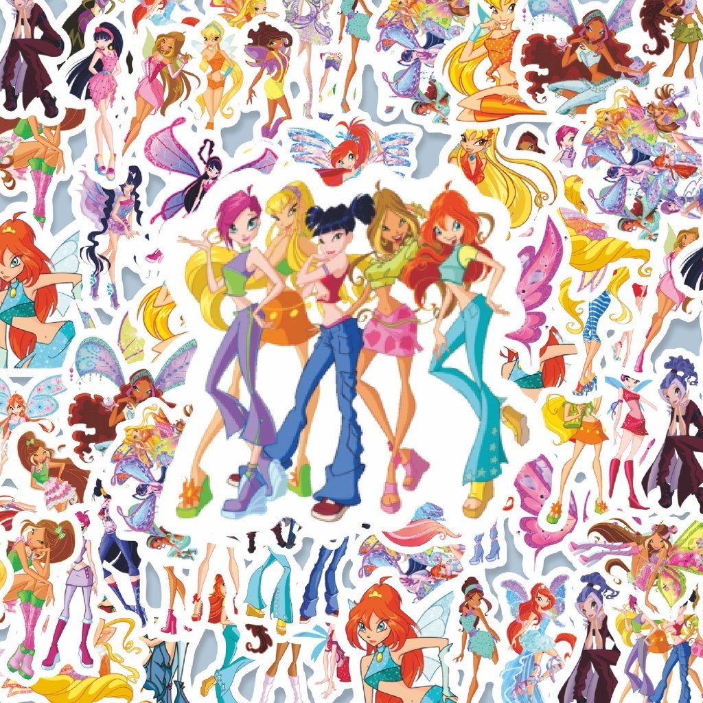

100PCS Lucu Sticker Kartun Winx Club Sticker Stiker Aesthetic Stiker Anti Air Stikers Berperekat Waterproof sticker decal buat Motor Helm Buku Journal Koper Casing HP Laptop Botol Minum Hadiah anak