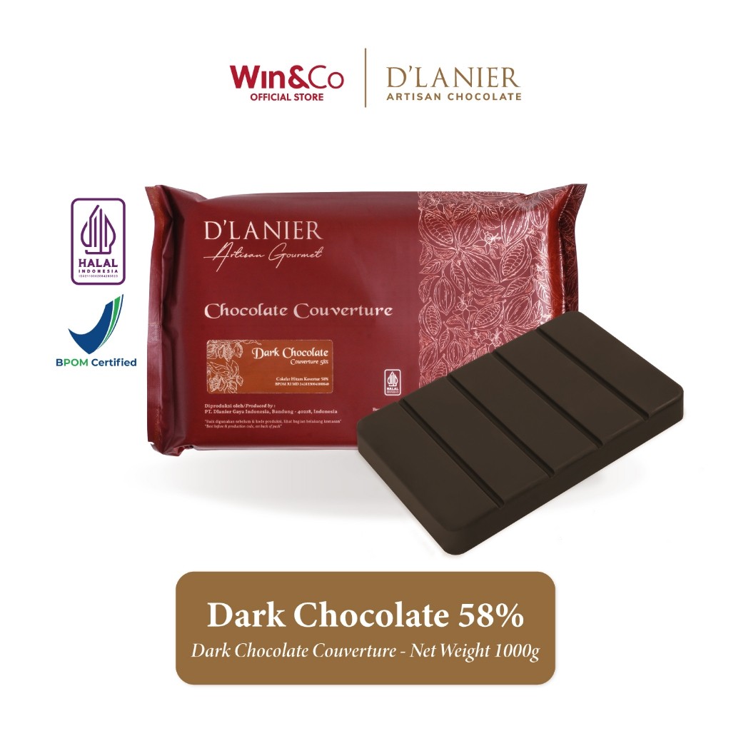 

D'Lanier Dark Chocolate Couverture 58% - 1 kg