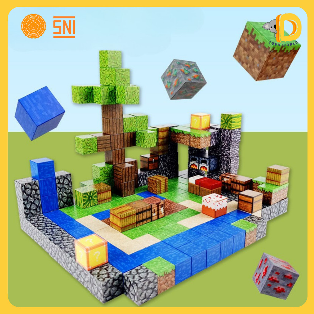 Mainan Blok Magnet Puzzle 4D Kubus Edukasi Anak Kreasi Bangun Ruang Magnetik