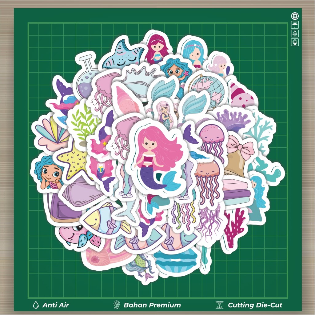 

HOT 50 PCS STIKER Stiker Kartun Pink Ungu Mermaid [Kartun PinK Ungu Putri Duyung] Dekorasi Lucu Kreatif untuk Notebook, Skateboard, HP