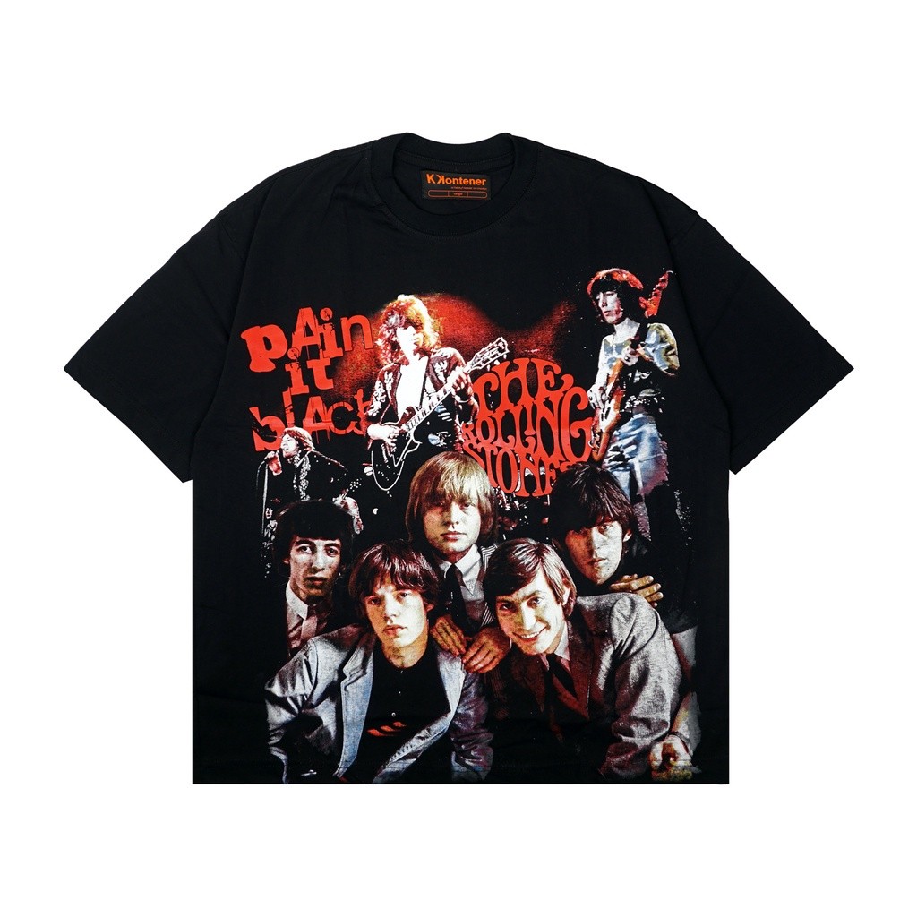(COD) KKONTENER THE ROLLING STONES OVERSIZE BLACK AUTENTIC