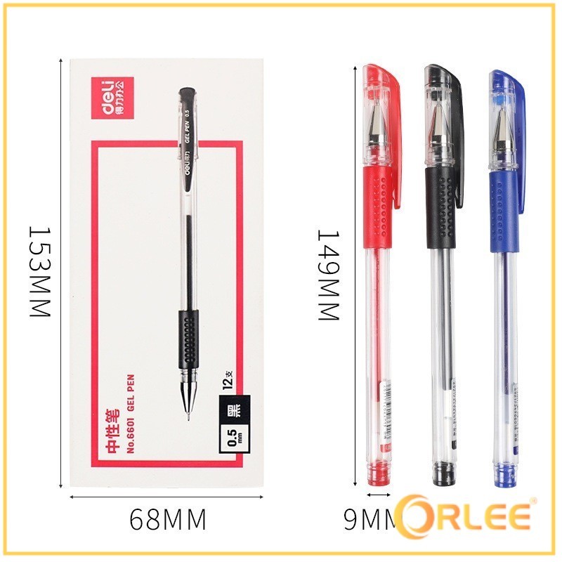 

ORLEE Pulpen Gel Ink Pen Bullet Tip 0.5mm Pena Alat Tulis Hitam Merah Biru Y1991