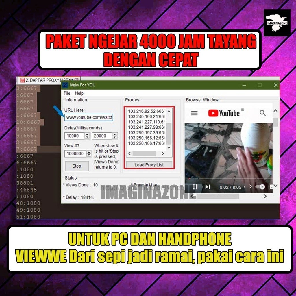 Software PC///PENAMBAH VlEW OTOMATIS YTT | Bukan Untuk Subscriber Youtube | Imaginazone