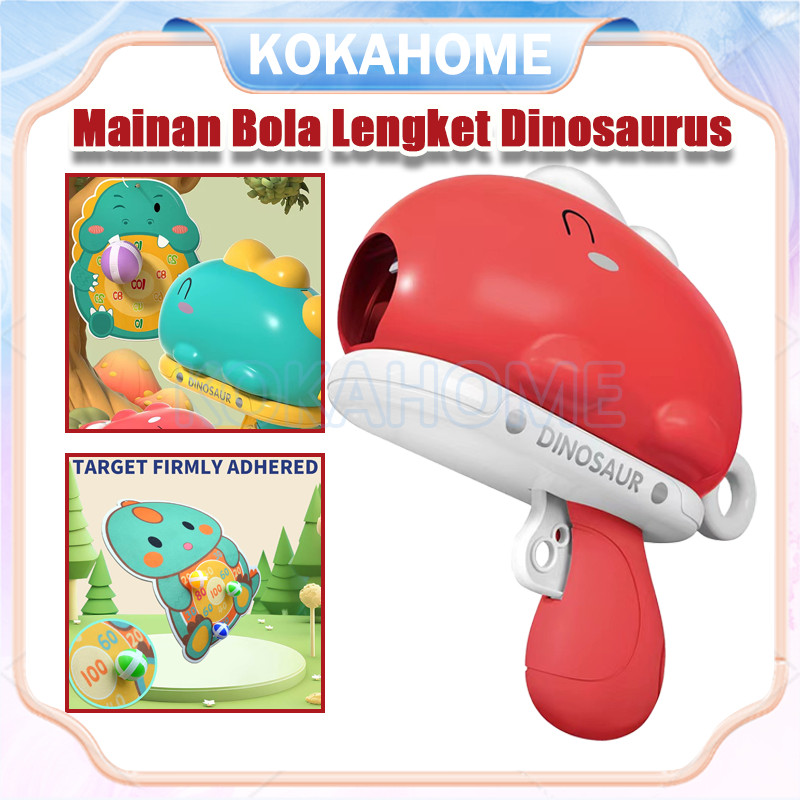 Pistol Bola Dinosaurus Target Ketapel Bola/Mainan Dinosaurus Pistol Bola/Target Aman dan Edukatif