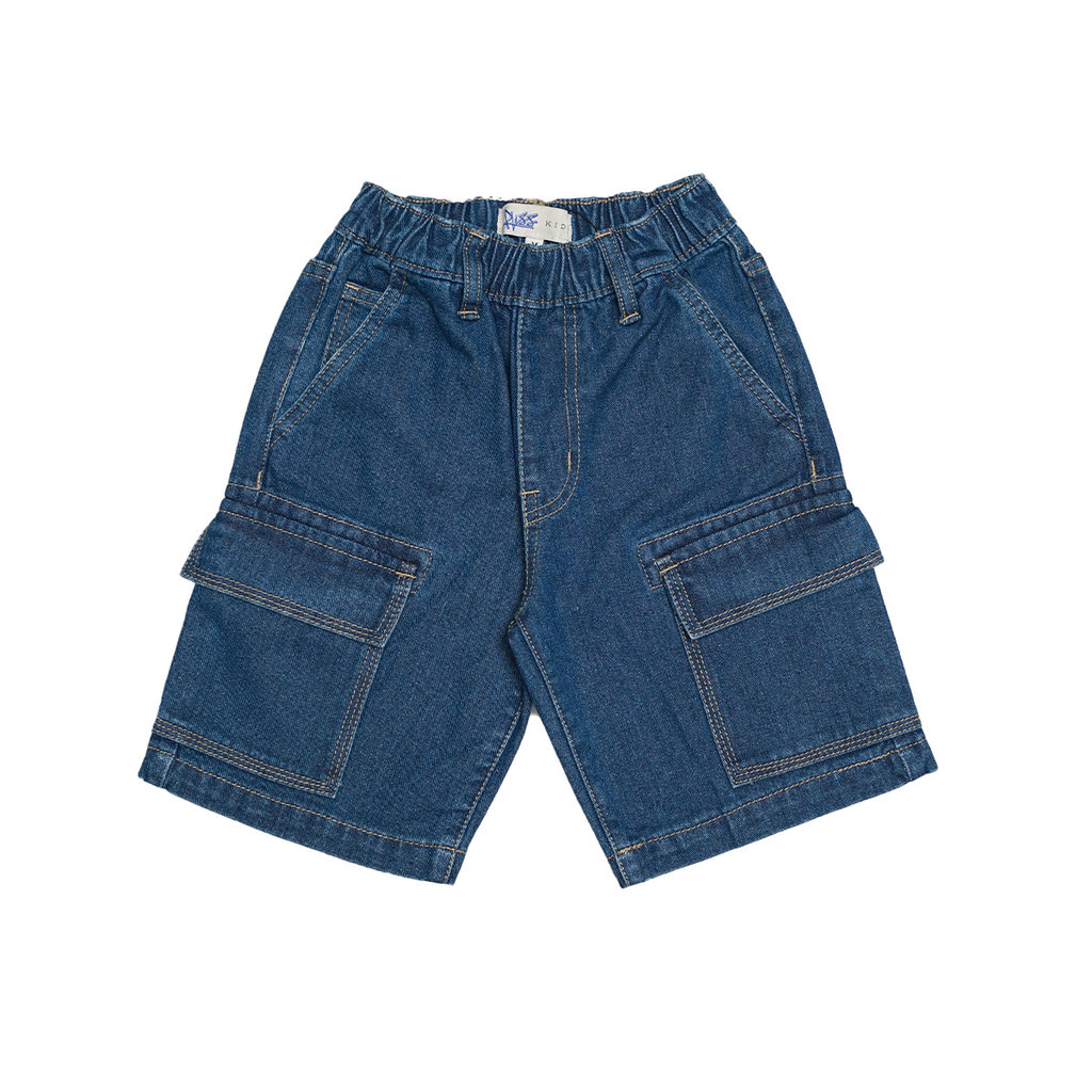 ARUMBINA Russ Kids Short Pants Celana Pendek Denim Cougar Blue