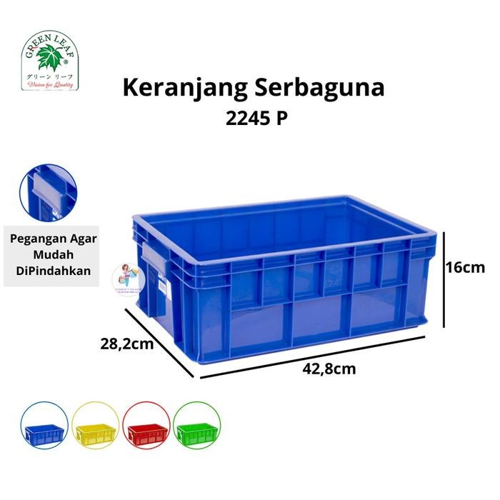 

Keranjang Industri Container Box Plastik 2245 P Green Leaf - Biru