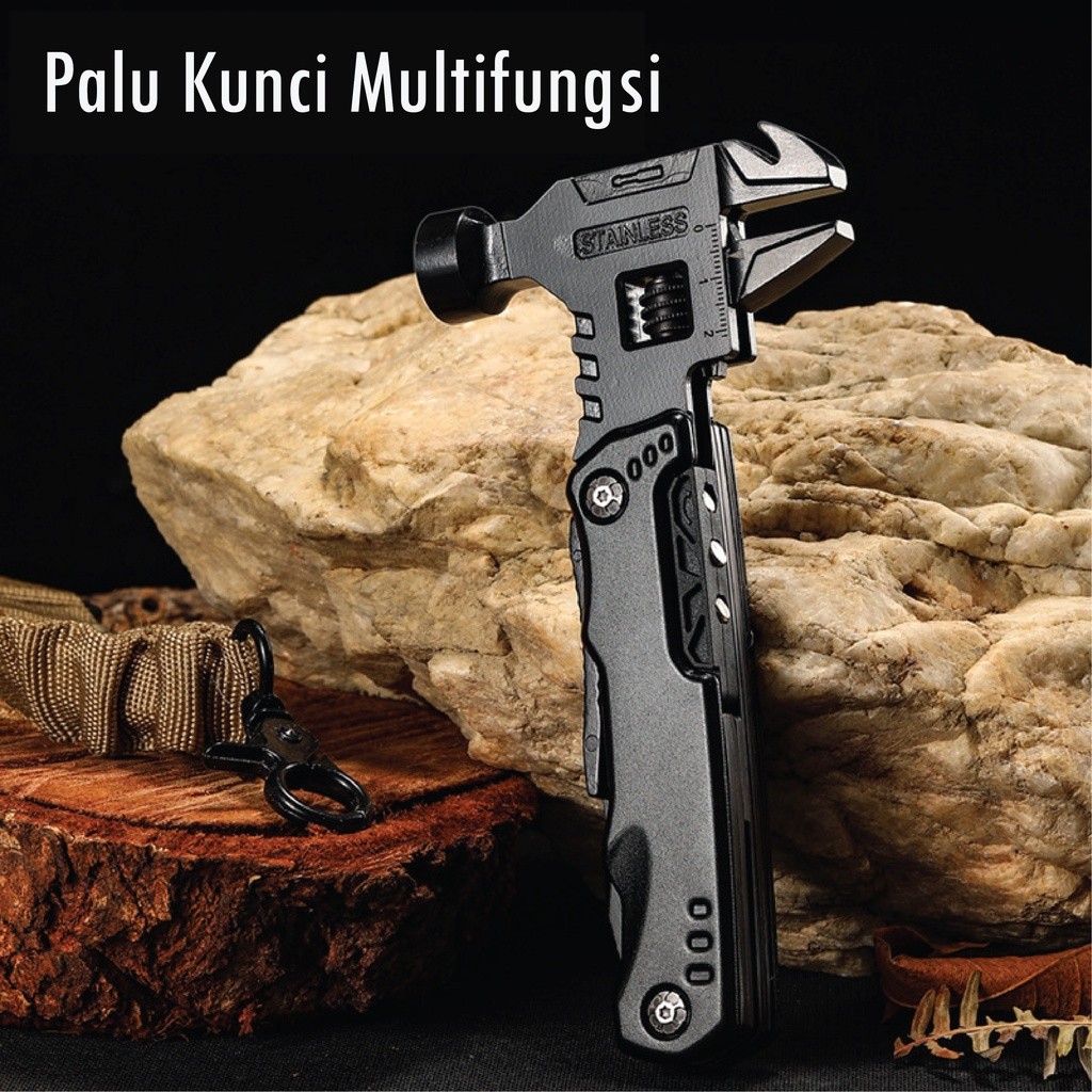 Hammer Knife Portable Palu Multifungsi Tang Obeng Pisau Lipat Multifungsi Multi tool Palu Baja