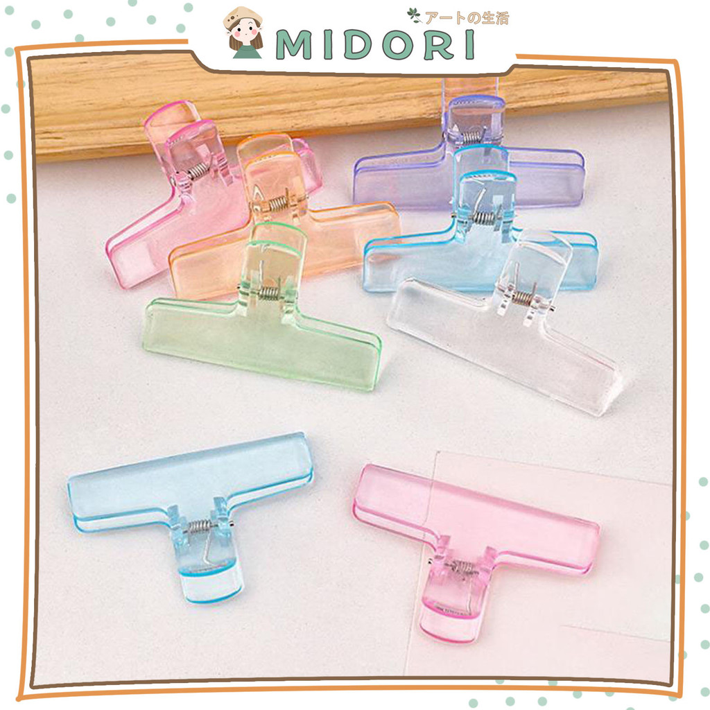 

[MIDORI] 1Pcs PAPER CLIP COLORFUL Binder Clip Transparant Klip Kertas Penjepit Plastik Bening - F0341