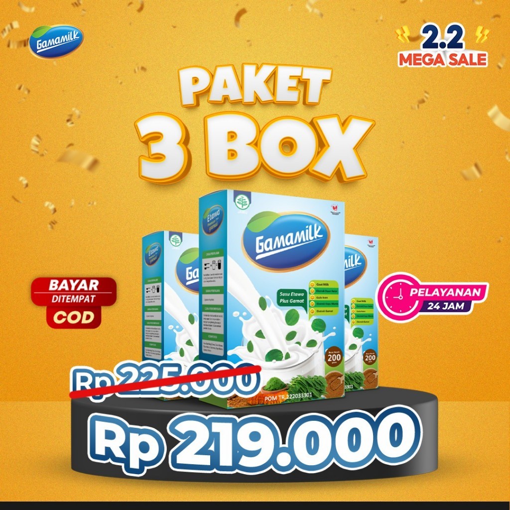 

GAMAMILK 3 BOX - SUSU ETAWA Plus Ekstrak Gamat