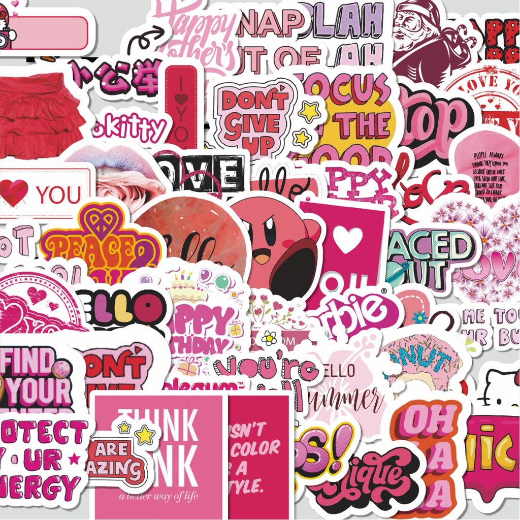 

Stiker Cutting Pack Stiker Pink Girls Isi 100Pcs Series Aesthetic Lucu Keren Untuk Koper Bahan Vynil