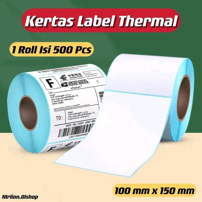

[BERGARANSI] Harga Promo Kertas Thernal ROLL 100x150 isi 500 pcs/ Label Thernal barcode - Label Thermal Berkualitas Paling Dicari