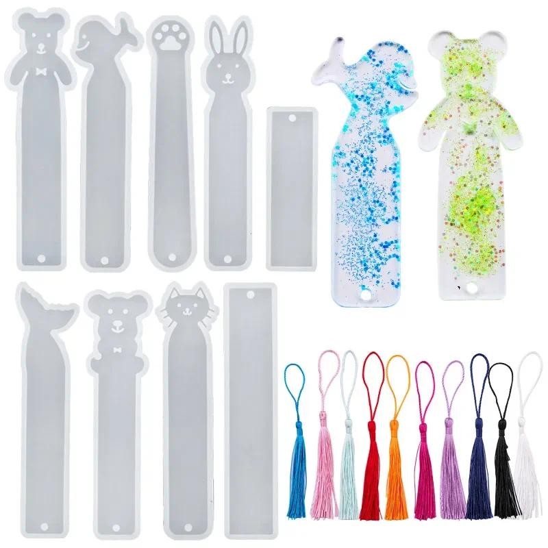 

A Set Animal Shape Silicone Bookmark Mold Epoxy Resin Molds UV Resin Casting Tools Tassels For Jewelry Making DIY Handmade Craft
