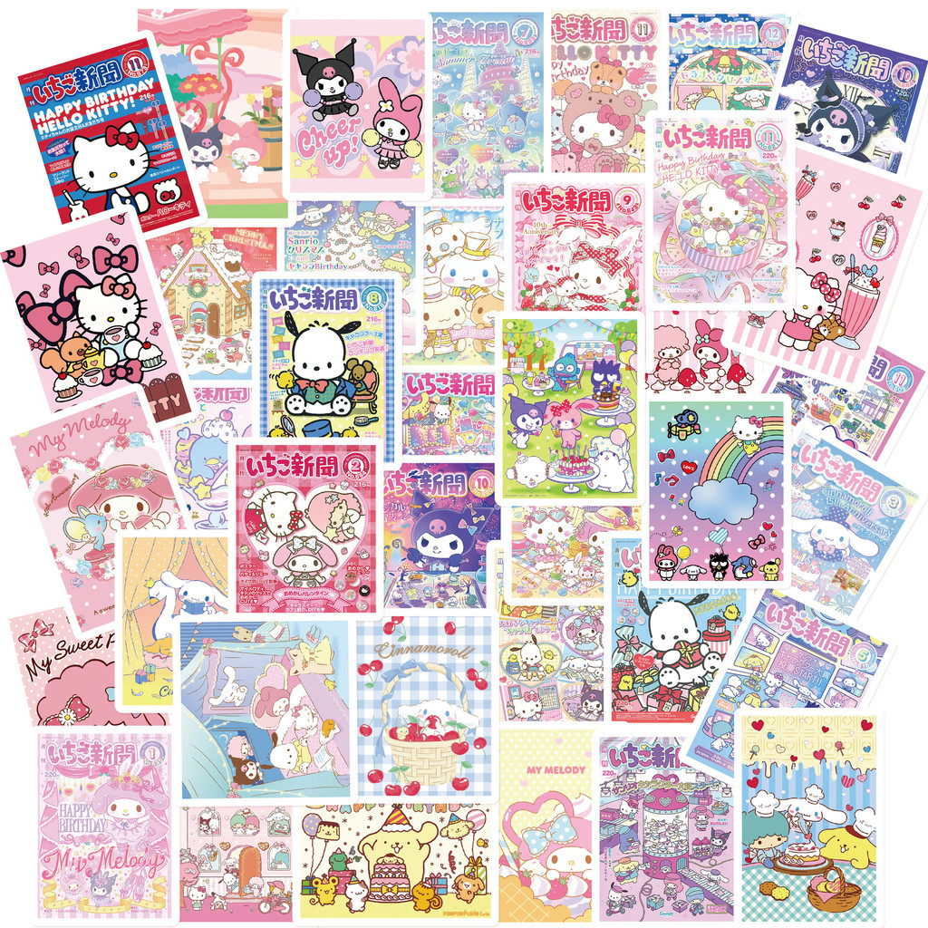 

65pcs Kawaii MyMelody Sanrio Labels Sealing Stickers Aesthetic Decorative Stationery Diary Waterproof Cute Kids Sticker
