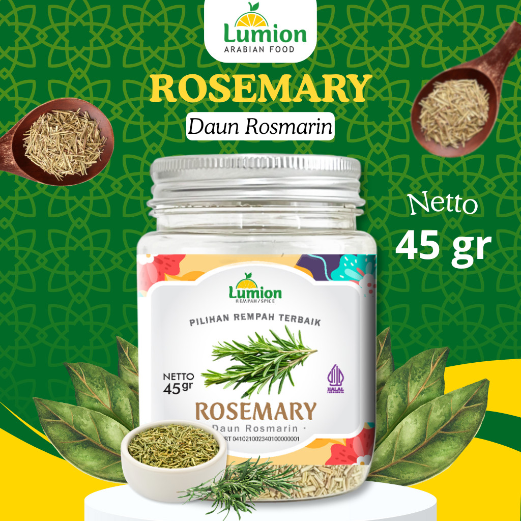 

Lumion Daun Rosemary Kering 45gr – Rempah Aromatik Khas Masakan Western