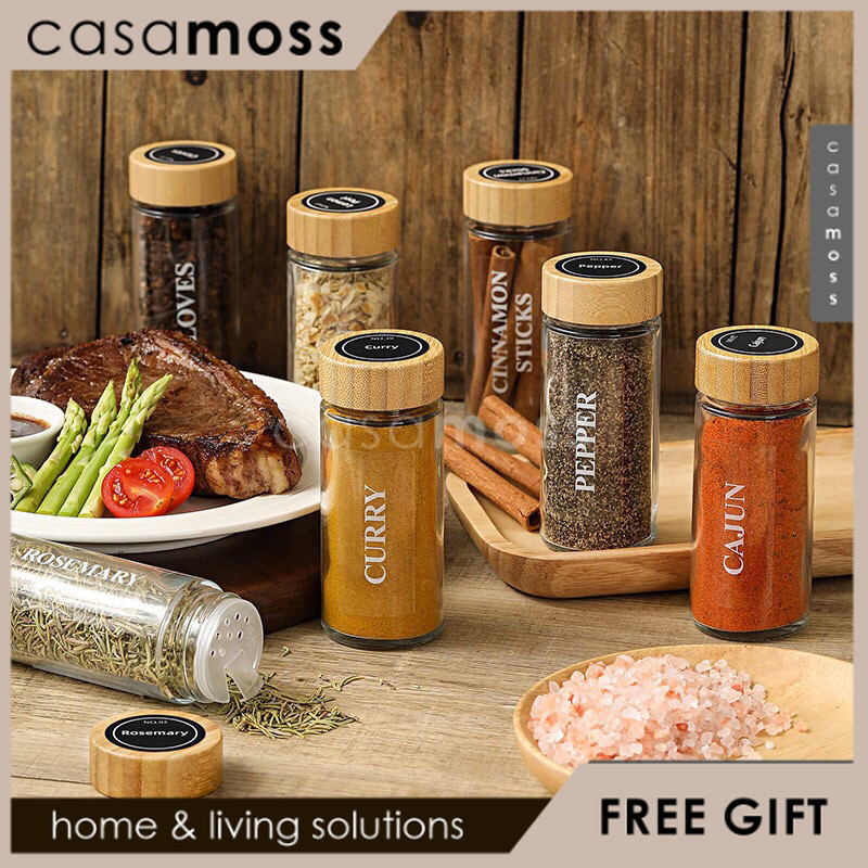 Botol Bumbu Kaca Botol Bumbu Rempah Dapur 【CASSA MOSS】