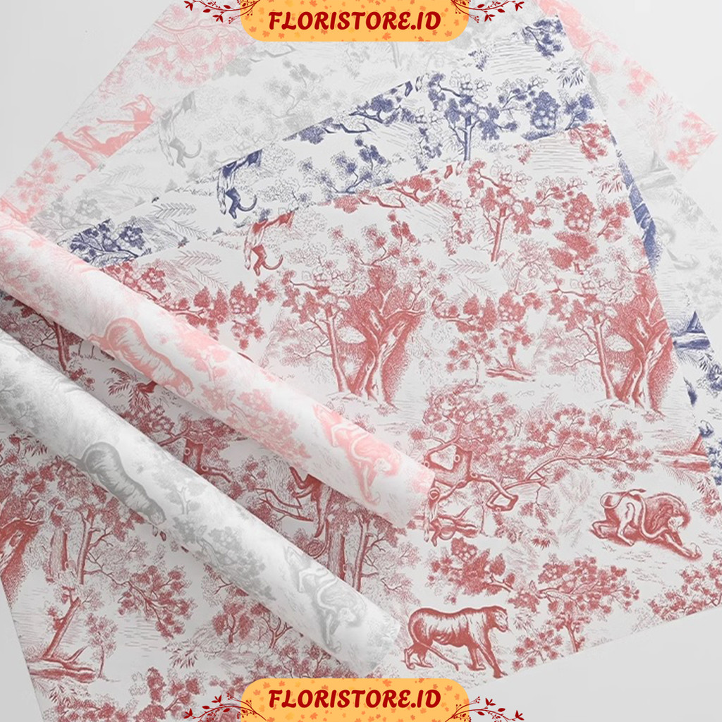 

CHINESE ANIMAL FLOWER PAPER / CELLOPHANE / FLORIST PAPER / KERTAS BUKET BUNGA / WRAPPING WRAPPER