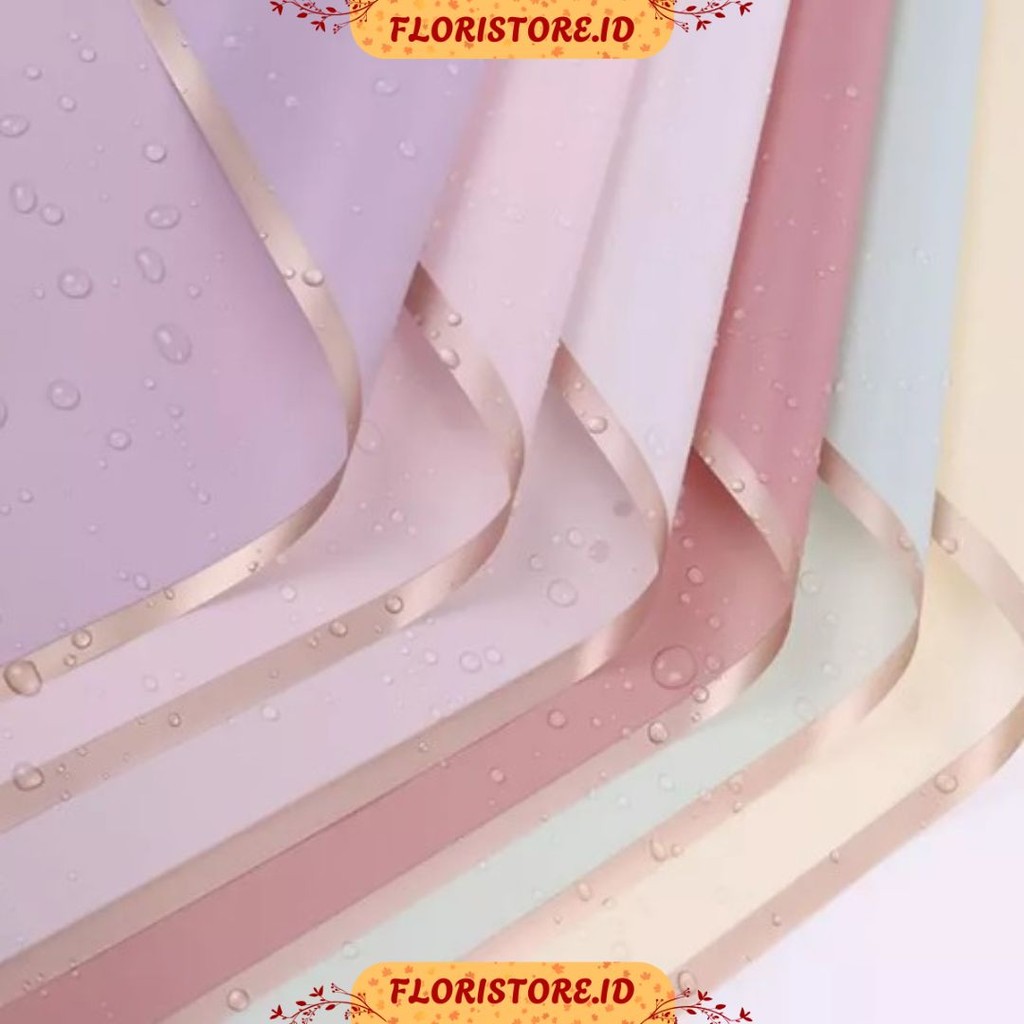 

GOLD FRAME TRANSPARANT CELLOPHANE / FLORIST SUPPLY / PAPER / KERTAS BUKET / WRAPPING / KERTAS CELLOPHANE / KERTAS KADO / KERTAS BUNGA