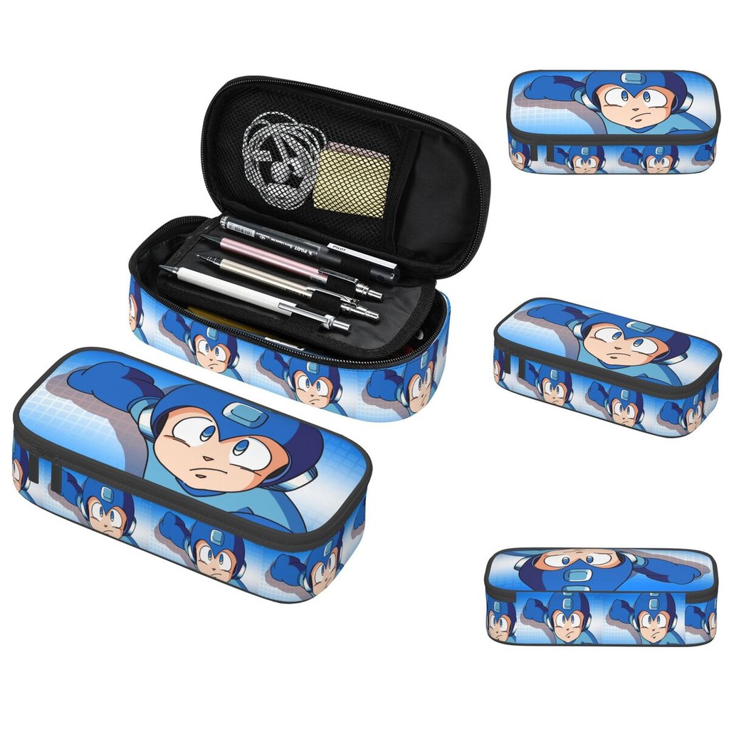 

Megaman Video Game Mega Man Pencil Case for Students School Pen Box Pencil Bag Stationery Supplies Pen Holder Bag