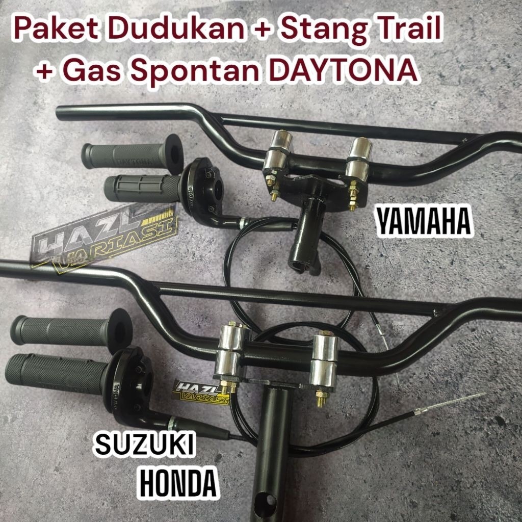 Stang Trail Modifikasi Stang Trail Palang + Dudukan Stang Ts Trail Pnp Bebek Matic Honda Yamaha Univ