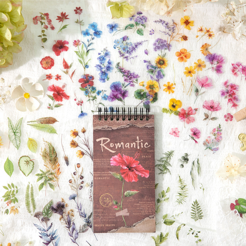 

50 Sheets Plant theme Stickers book Decorative Hand Account Diary Album Scrapbooking accessories Junk Journal Supplies