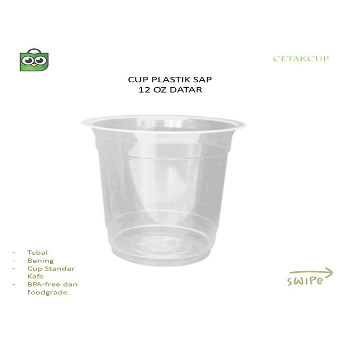 [TERLARIS] Gelas Plastik / Cup Plastik 12 oz 7gr / SAP DATAR / MURAH - SAP 12 oz[TERLARIS ]