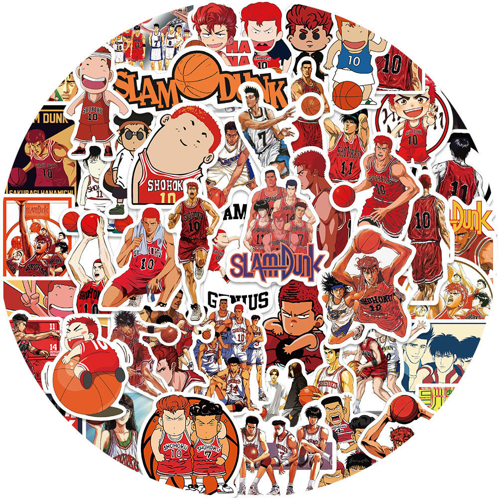 

50Pcs Anime Slam Dunk Stickers Cute Phone Case Waterproof Sticker Pack Kawaii Packaging Laptop Skin Art Supplies