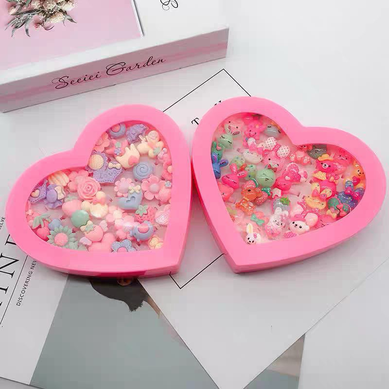 cicin box anak isi 36pcs cicin boneka cicin lucu cincin karet box love anak cincin pink mainan anak