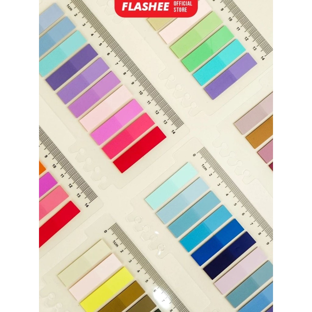 

Flashee Memo Stick Notes Fancy Pastel Penanda Pembatas 200 Sheets 10 Warna Ada Penggaris
