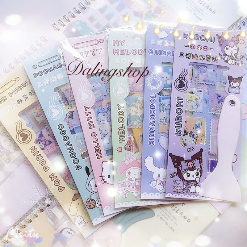 

Dalingshop Stiker [1 Lembar+Spatula]], Momo, BT21 [3 Lembar + 1 Spatula] Stiker Lucu 2D Tempelan