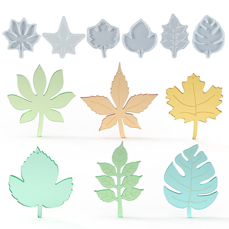 

Leaf Coaster Epoxy Mold Leaves Home DIY Resin Casting Concrete Jewelry Candle Holder Silicone Resin Mold for Art Craft