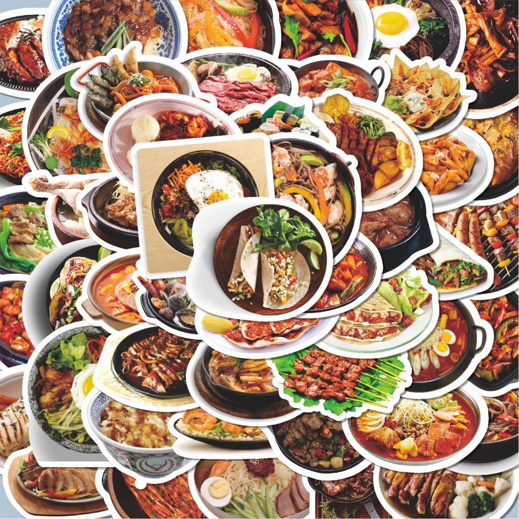 

100PCS Lucu Stiker Real Delicious Food Series 1 [Seri Makanan Lezat] Stiker Aesthetic Stiker Anti Air Stikers Berperekat Waterproof sticker decal buat Motor Helm Buku Journal Koper Casing HP Laptop Botol Minum Hadiah anak