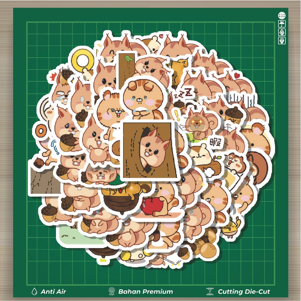 

HOT 50 PCS STIKER Stiker Hewan Squirrel Stiker Fashion Cars Decal Dingin Kartu Album Custom Vinyl Anti Air- Sticker Aesthetic Buku Journal Koper Casing HP Tablet Laptop Helm Motor Botol Minum