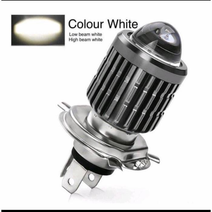 led lampu utama motor /mobil model ACDC H4 bholam laser putih putih - H4 PUTIH PUTIH