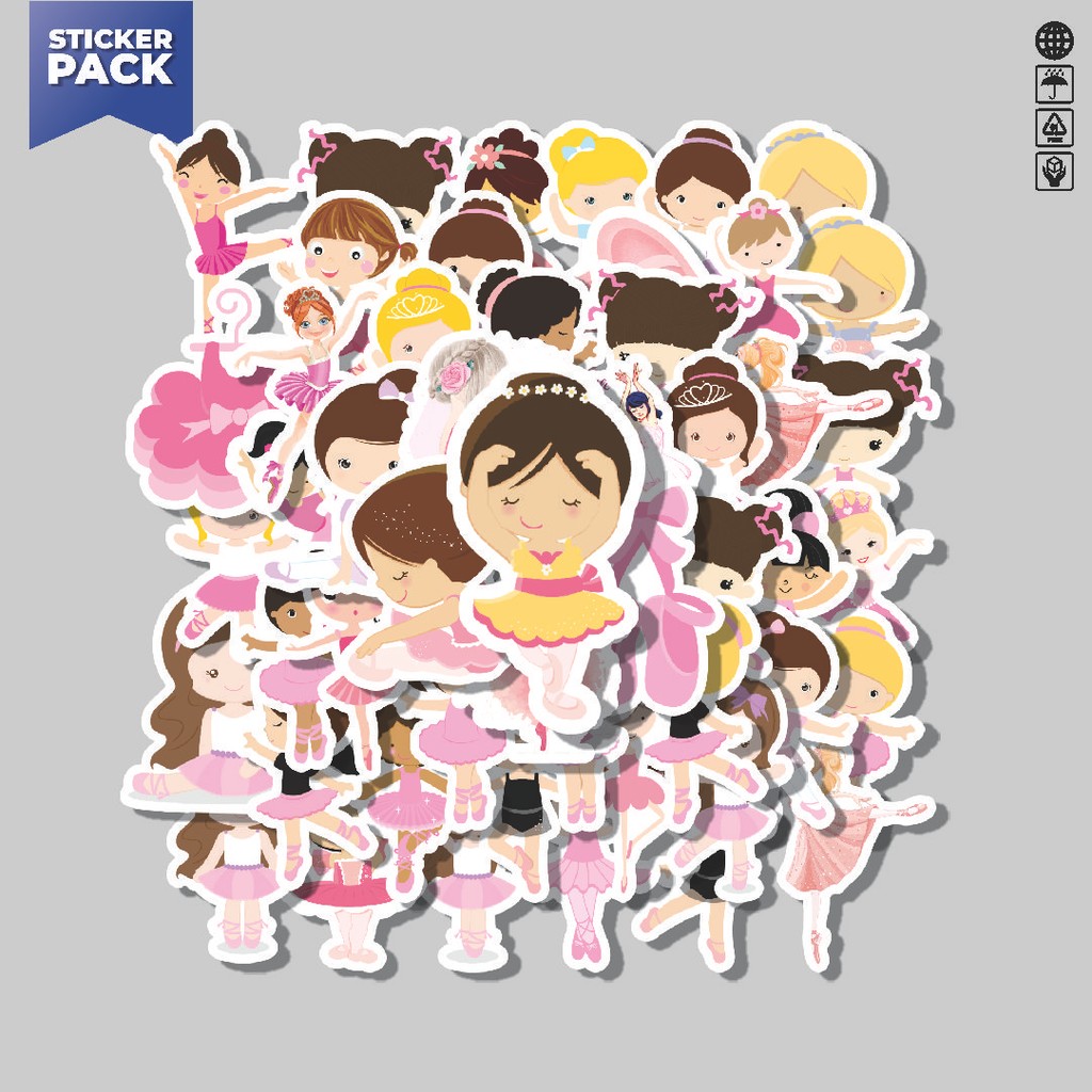 

[100PCS]Stiker Pack Stiker Balerina/Penari Balet Aesthetic Vinyl Anti Air Dekorasi Sticker Laptop Buku Journal Koper Helm Casing HP Gitar Helm Skateboard